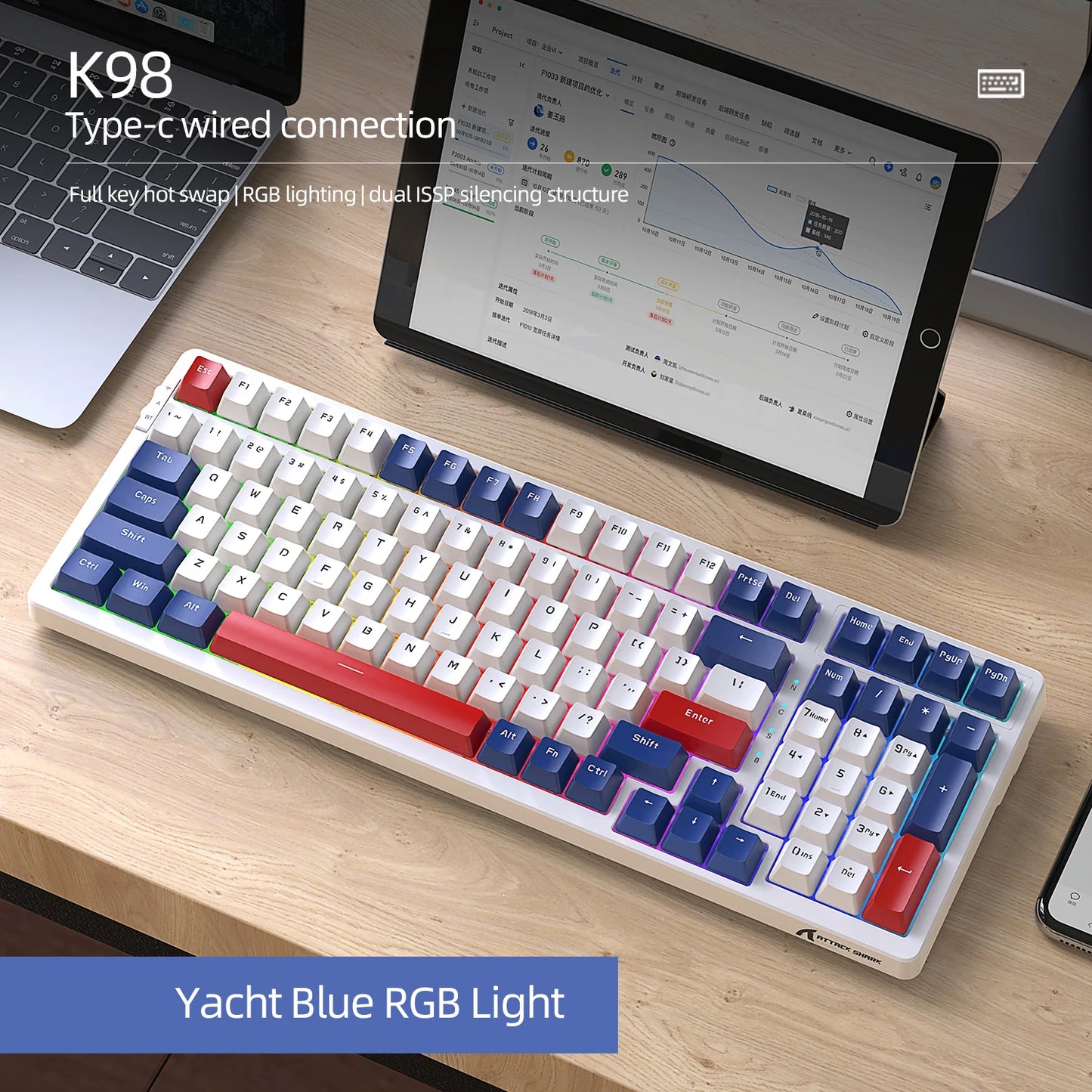 Attack Shark K98 Wired Mechanical Keyboard