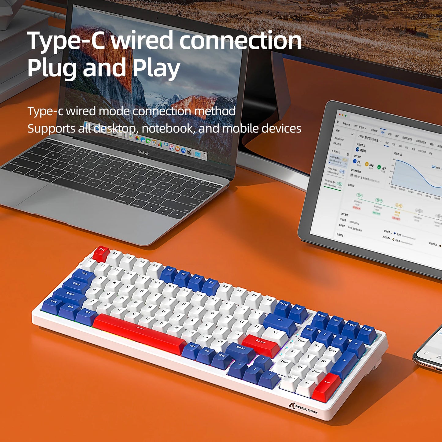 Attack Shark K98 Wired Mechanical Keyboard