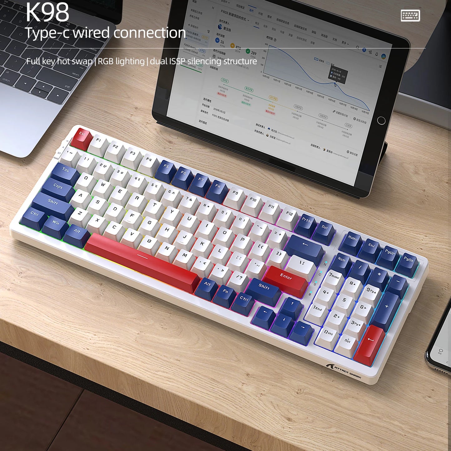 Attack Shark K98 Wired Mechanical Keyboard